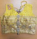 Bright Embellished Yellow Georgette Lehenga Choli Dress Set (M)